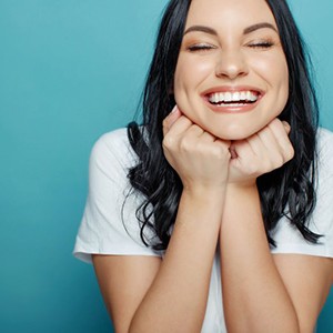 Lady smiles radiantly