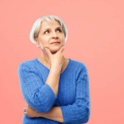 Lady thinks something over
